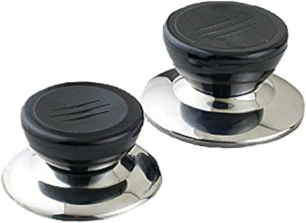 2-Pack Universal Pot Lid Knob Handle, Stainless Steel Base Circular 5.3x7cm Dia - Kitchen Cookware Replacement