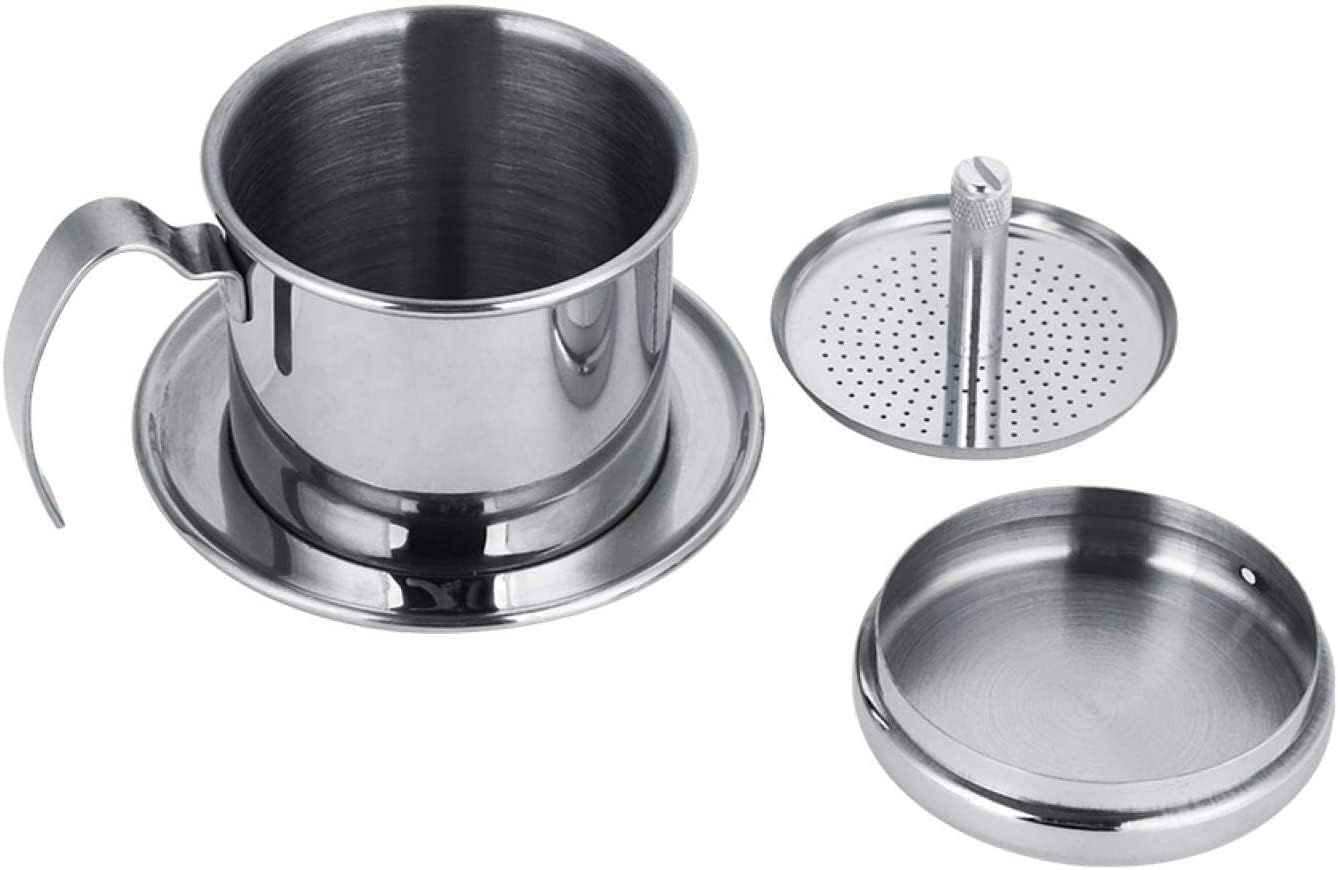 Stainless Steel Vietnamese Coffee Drip Filter, Manual Coffee Infuser, Single Serving Cup for Coffee Lovers