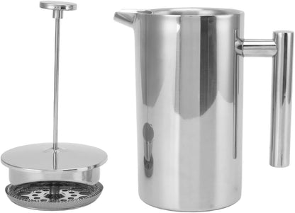 Stainless Steel Insulated Coffee Press, 800ML French Press Coffee Tea Maker, Rust-Free & Dishwasher Safe