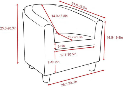 2 Deisy Dee Piece Velvet Club Chair Slipcover Stretch Barrel Chair Covers Accent Chair Cover Removable Couch Furniture