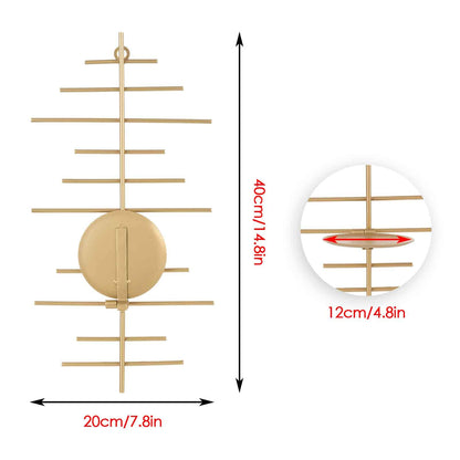 AIM & GGKK Gold Metal Candle Sconce Holder,Hanging Wall Mounted Candle Sconces Holder, Wall Sconces Decor for Bedroom,Bathroom, Dining Room and Office(Set of 2)