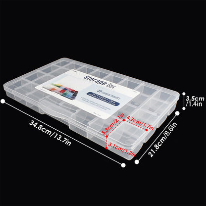 Chemlliy 32 Grids Clear Plastic Organizer Box, Craft Storage Container for Beads Organizer, Art DIY, Crafts Jewelry Storage, Fishing Tackles, Rock Collection, 1 Pack