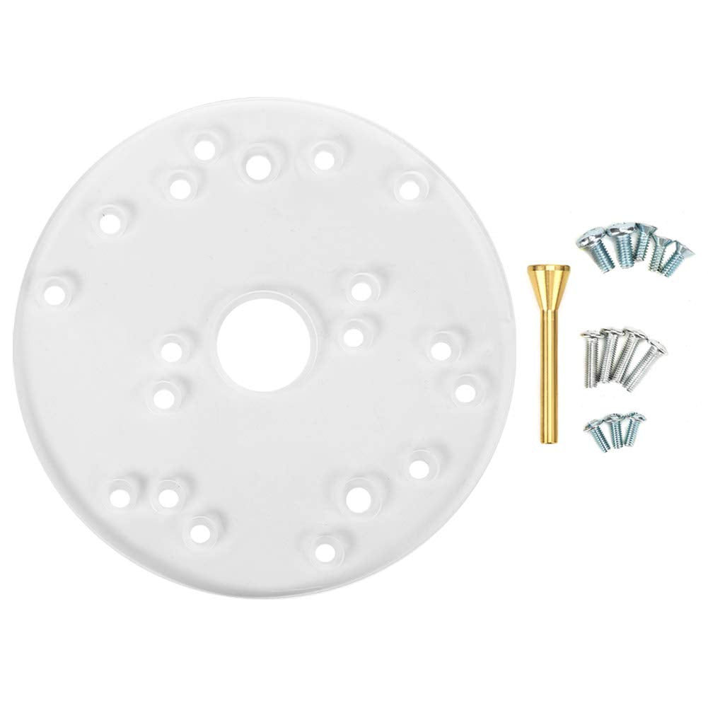 Universal Router Base Plate Kit, Acrylic Base Plate with Brass Centering Pin Screws for Trim Routers Woodworking, Power Routers