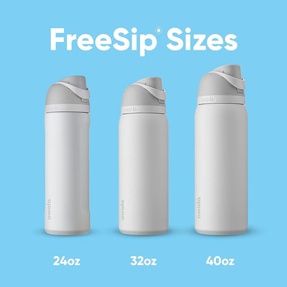 Owala FreeSip 32 oz Insulated Stainless Steel Water Bottle - BPA-Free with Straw | Citrus Crush for Sports & Travel