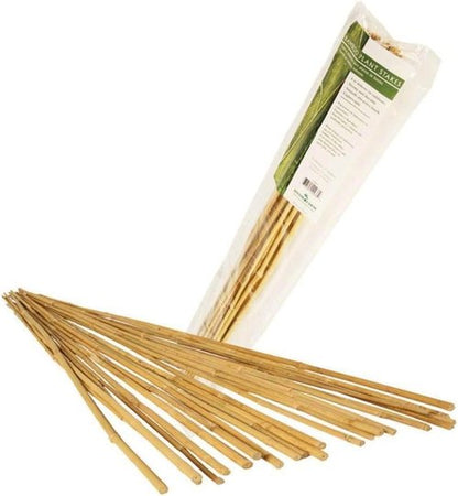 GROW!T Bamboo Stakes - 4 Foot Natural Support for Plants | Pack of 25, Tan Color