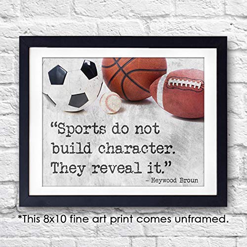 Sports Quotes Wall Art Print - Unframed 8x10 | Motivational Quotes for Baseball, Basketball, Football, Soccer