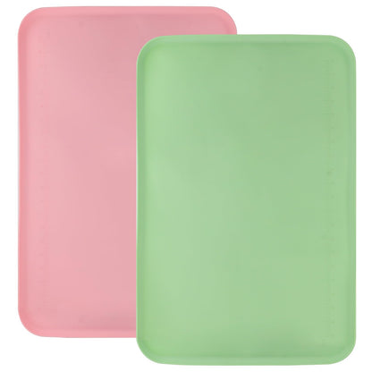 YUENPUN 2 Pcs Silicone Art Mat for Crafts, Silicone Sheet for Crafts with Raised Edges, 16x24 Inch Painting Mat for Resin, Clay, Slime, Jewelry Making