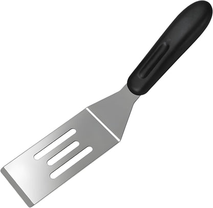 Small Stainless Steel Metal Spatula Turner, 7.87 Inch Non-Slip Handle Cooking Utensils for Flipping Eggs Pancakes