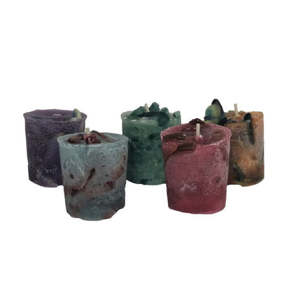 Candlestock Handmade Colorful Recycled Wax Unscented Votive Candles- 4 or 8 Pack (4 Count)