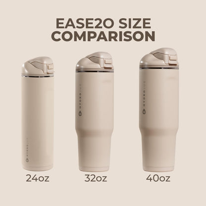 HydroJug Ease2o Water Bottle with Straw & Chug Lid, Stainless Steel, Vented Cap to Help Reduce Pressure, Water-Level Window, Cup Holder Friendly, Non-Slip Base – 32oz, Dune