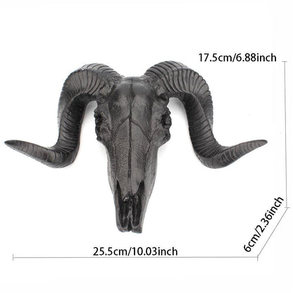 Wall Hanging Decoration 3D Shofar Skeleton Ornament Sheep Resin Bone Art Crafts Resin Crafts Halloween Decor Gifts