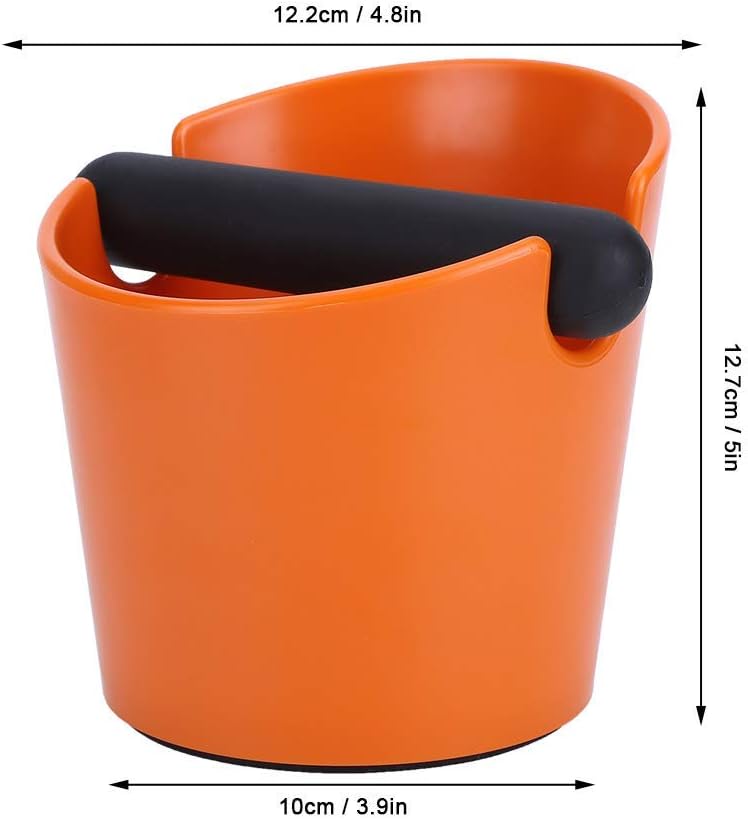 Coffee Knock Box - Portable Household Non Slip ABS Coffee Grind Dump Bin for Coffee Shop, Orange