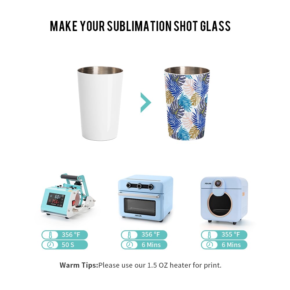 PYD Life 12 Pack 2 OZ Sublimation Shot Mugs Tumblers Blanks Bulk White Mini Wine Tumbler Stainless Steel Tumblers Cups without Lid and Straw for Sublimation Oven Printing
