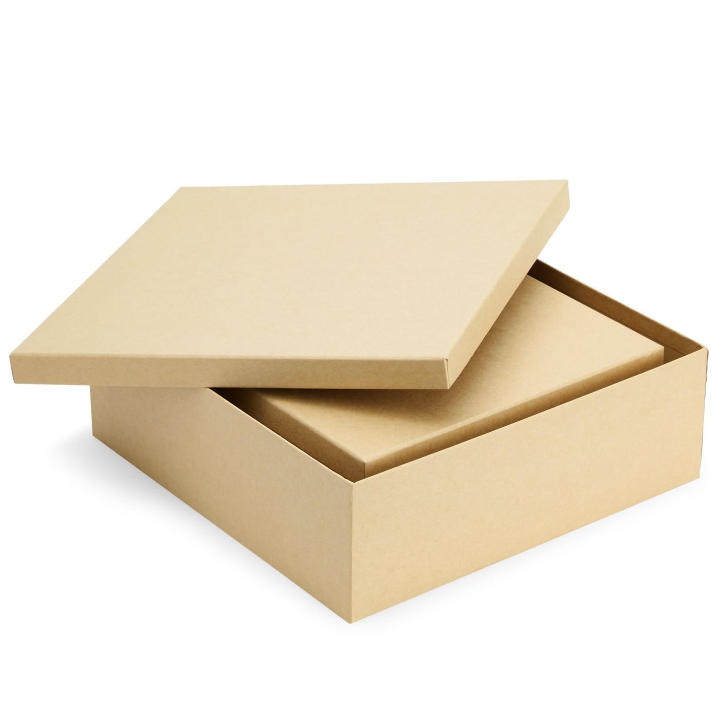 Bright Creations Nesting Boxes - 6-Pack Brown Squares With Lids, 12 x 12 to 2 x 2 In, 4 in H - Paper Mache & Square Boxes
