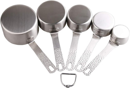 Stainless Steel Measuring Cups and Spoons Set, 5 Cups and 6 Spoons