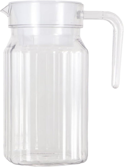 600ML Acrylic Pitcher - Transparent Juice Bottle with Lid and Handle for Cold Water, Juice, Tea, Milk, Sangria