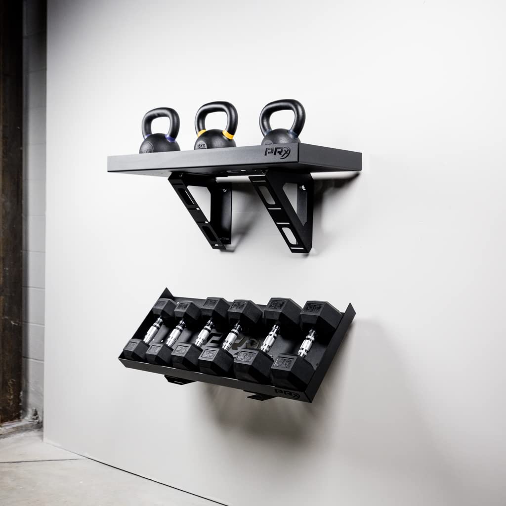 Dumbbell Storage Shelf, Wall Mounted Weight Rack Stand for Home Gym, USA Made Heavy-Duty Steel, 1,000lb Weight Capacity, Patent Pending Bundle to Save (1 Shelf)