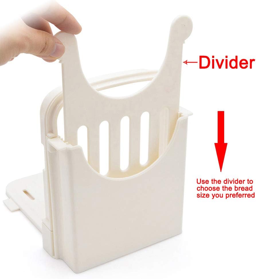 Foldable Bread Slicer Cutting Guide with 5 Slice Thicknesses Mold, Bagel Loaf Sandwich Cutter