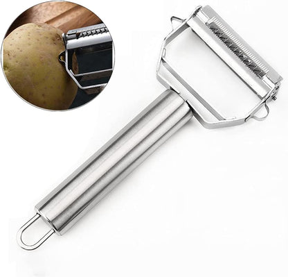 Ultra Sharp Vegetable Peeler - Stainless Steel 2 in 1 Julienne Vegetable Peeler - Perfect for Carrot Potato Cucumber,