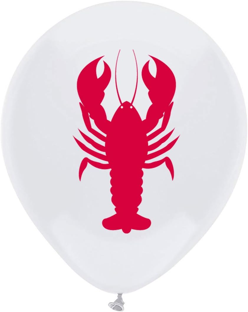 16-Pack 12inch Lobster Latex Balloons, Lobster See Animal Birthday Party Balloon, Decorations, Supplies