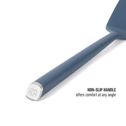 Calphalon Edge Silicone Turner, Flexible Silicone Cooking Spatula with Reinforced Core, Heat-Resistant Nonstick-Safe Turner for Flipping & Cooking, Navy