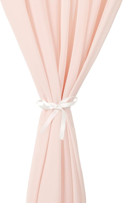 Light Peach Chiffon Table Runner, 27x120 Inches Long for Baby Shower and Wedding Decorations