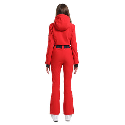 GSOU SNOW Ski Suit Women Snowsuit Slim One Piece Jumpsuit Snow Jackets Waterproof Winter Windproof Outdoor Sports Warm