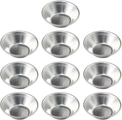 10 Pack Mini Egg Tart Tins, NonStick Tiny Pie Muffin Cupcake Pans, Silver