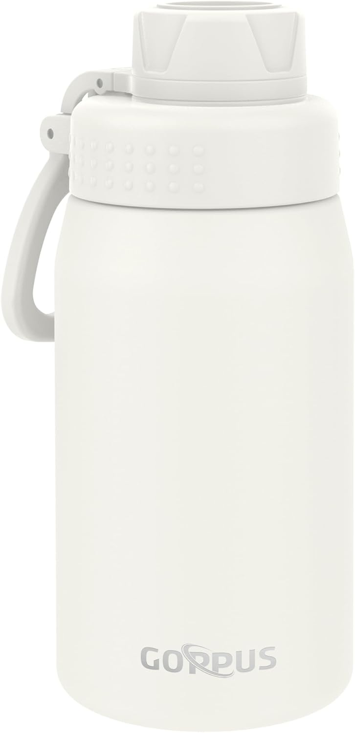 15oz GOPPUS Kids Water Bottle with Spout Lid, Toddler Water Bottle, Stainless Steel Insulated Water Bottle, Leakproof