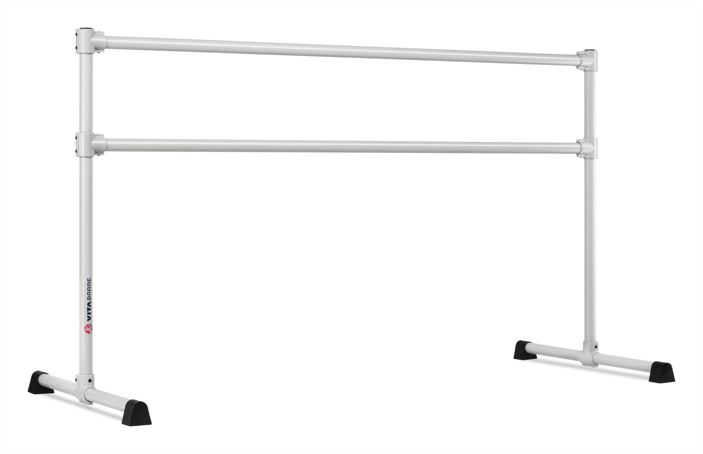 VITA Barre Portable Freestanding Double Ballet Barre, Extreme, 6 Ft Bars, Satin Silver, Steel | Fixed Height, Made in USA, Home or Gym Exercise Equipment for Kids & Adults | Dance, Fitness, Pilates