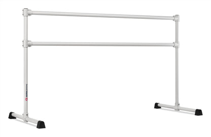 VITA Barre Portable Freestanding Double Ballet Barre, Extreme, 7 Ft Bars, Satin Silver, Steel | Fixed Height, Made in USA, Home or Gym Exercise Equipment for Kids & Adults | Dance, Fitness, Pilates