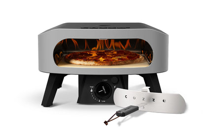 Cozze 13" Classic Portable Outdoor Pizza Oven - Fire & Stonebaked 13 Inch Pizzas in 60 Seconds - 28mbar Propane Gas Oven, Oven Door, Cordierite Pizza Stone, Built-in Thermometer, Gas Hose & Regulator