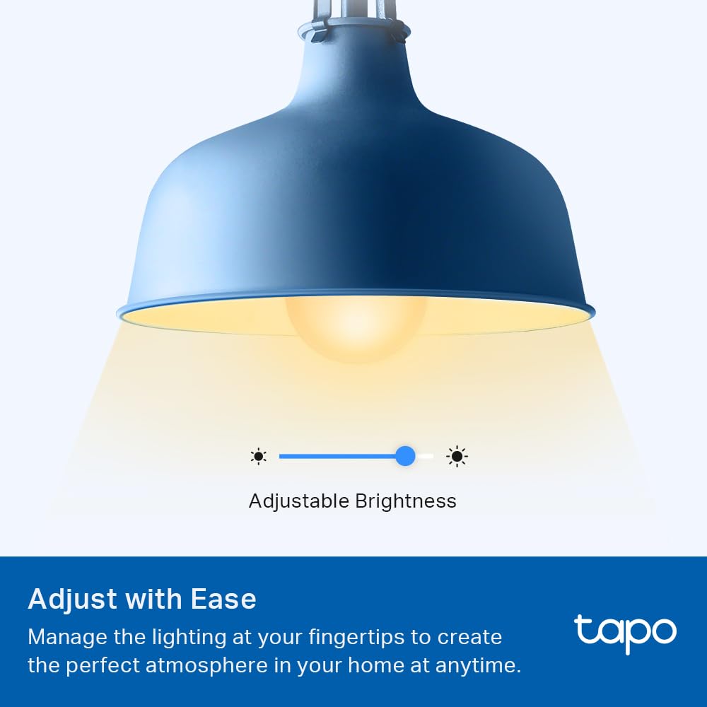 Tapo TP-Link Smart Light Bulbs - Natural Daylight, Dimmable, Compatible w/Alexa and Google Home, A60 Bulb/E27 Base, 60W Equivalent, 800LM CRI>90, 2.4GHz WiFi Only, No Hub Required, L520E(4-Pack)