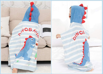1-4 Years/Height:33.4"-43.3") TONWHAR Kids Bath/Pool/Beach Hooded Poncho Towel-Cartoon Animal Pattern Cotton Beach
