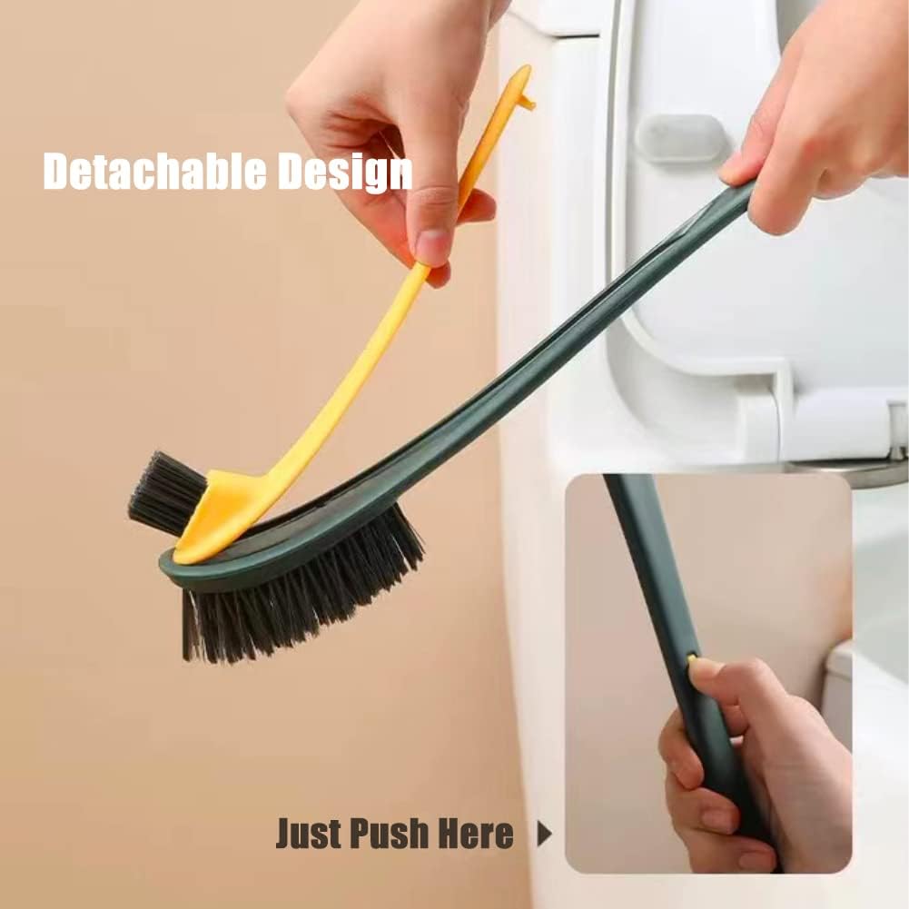 Toilet Brush and Holder 2 Pack, 3 Function Toilet Bowl Cleaner Brush, Strong Bristles for Easy Under Rim Cleaning