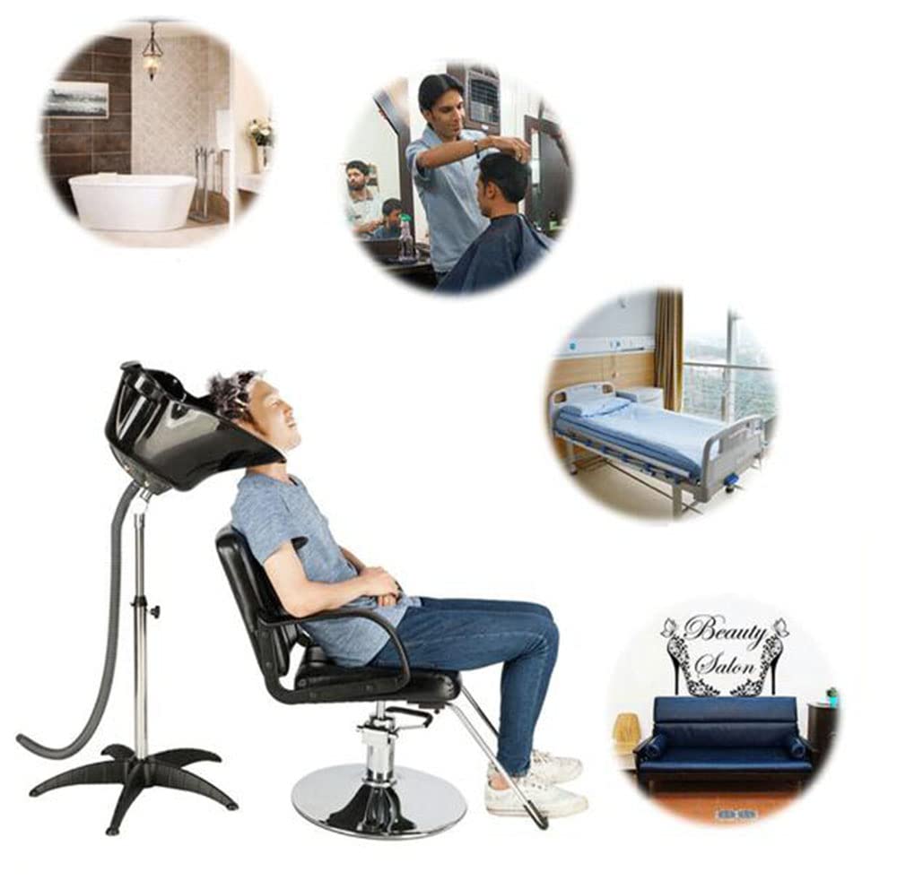 Portable Backwash Shampoo Sink, Mobile Salon Washing Hair Basin Adjustable Shampoo Basin Stand for Professional Use in Salons Barbershop Or Home Use