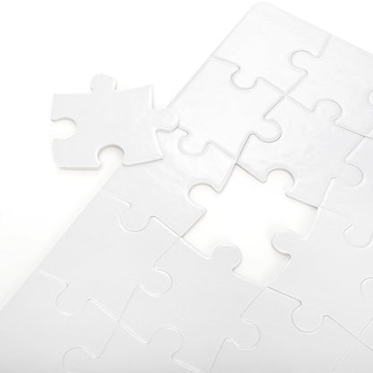 Tlence 24 Sets Blank Sublimation Puzzle, A5 Size 20 Pieces White Jigsaw Puzzles, Heat Press Thermal Transfer Puzzle Bulk, DIY Custom Printing Craft Arts for Handmade Supplies Party Decorating