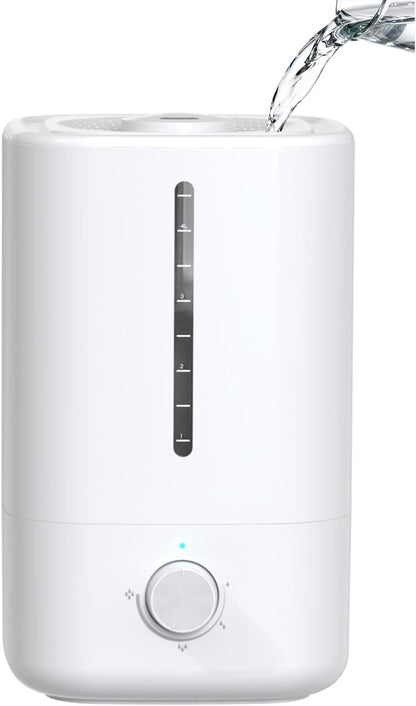 4.5L 20dB 100H Top Fill Humidifiers for Bedroom, Tank for Large Room, Oil Diffuser, Quiet Cool Mist Air Humidifier