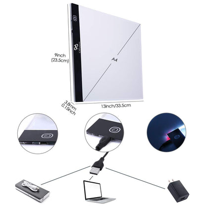 PP OPOUNT 170 PCS A4 Diamond Painting Light Pad Kits, Diamond Art Accessories Kit with Light Board, 80 Grids Diamond Box and Storage Bag, Diamond Painting Tools Kit Full Drill for Diamond Art