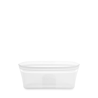 Zip Top Reusable Food Storage Bags | Medium Dish [Frost] | Silicone Meal Prep Container | Microwave, Dishwasher and Freezer Safe | Made in the USA