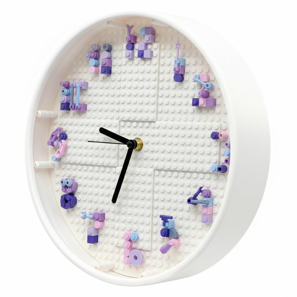 Creative STEM Educational Building Block Toy Set for Girls, Art Assembly Building Block Toys for Girls Aged 6-12, Kids' DIY Craft Kit Set, Building Block Wall Clock, Birthday Gift for Kids Aged 7-8-10