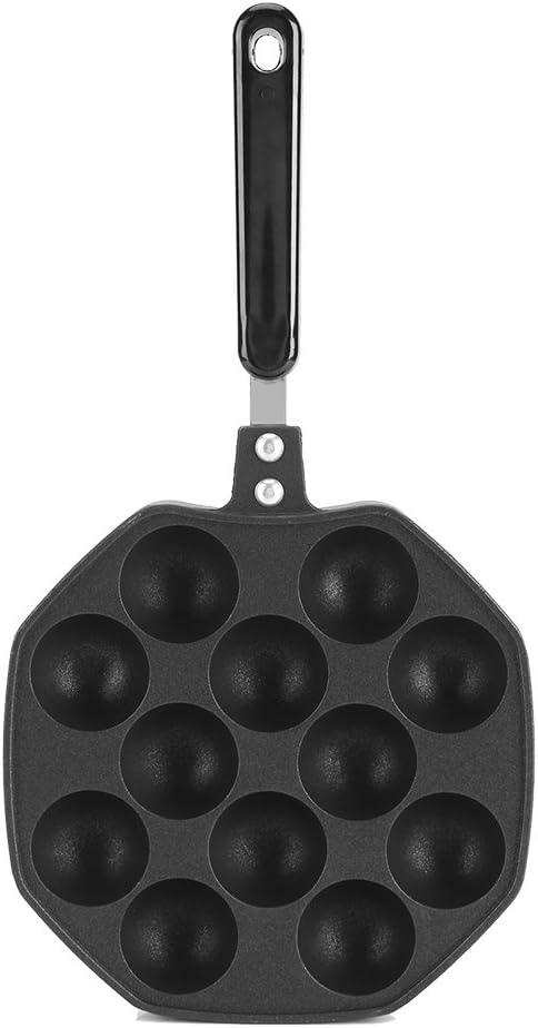 Iwatani Takoyaki Grill Pan, Large Octopus Ball Pan, 12 Cavities Non-Stick Aluminum, Big Takoyaki Maker