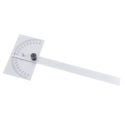 PEC Tools Stainless Steel Angle Protractor with Double Graduation - Ideal for Drawing Radial Lines, Setting Bevels, Transfer Angles, 6" Blade Length, 0-180 Range, Rectangular Head, Made in USA