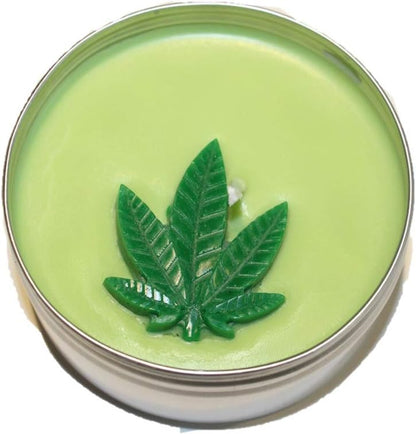 Natural Soy Candle Marijuana-Weed Scented, Green-Colored for Parties with Actual Marijuana Scent