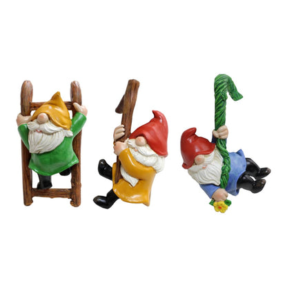 Honiweer 3 PCS Climbing Gnomes Tree Faces Decor Outdoor for Yard, Gnomes Statue, Outdoor Fairy Garden Resin Crafts, Flower Pot Landscape Dwarf, Micro Landscape Pendant Ornaments (3 PCS)