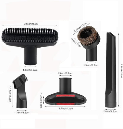 7 PCS Vacuum Attachments Replacement for Shop Vac - 1 7/8" to 1" Adapter, 1 1/4" Household Cleaning Accessories Brush