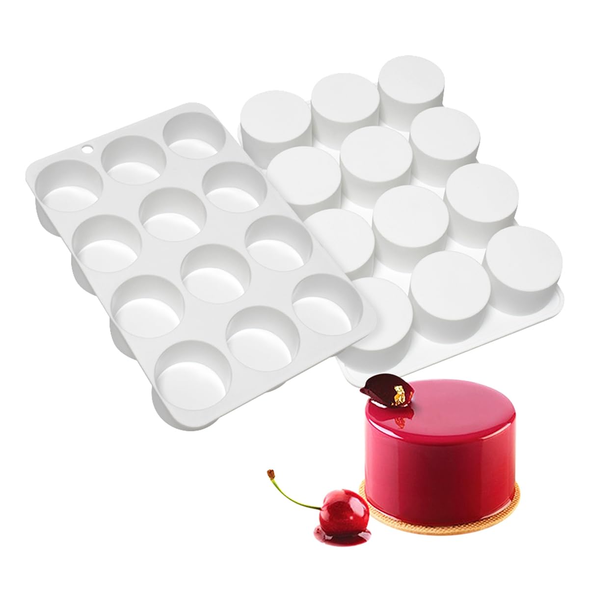Cylinder Silicone Soap Mold Round Silicone Molds for Handmade Soap Making, Lotion Bars, Chocolate, Cake Mold (A_ Cylinder)