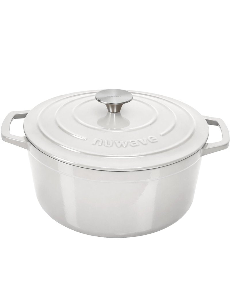 Nuwave 6QT Healthy Enameled Cast Iron Dutch Oven Pot with Lid, Heavy Duty 7-Layer Enamel, Enhanced Rust Protection, Dual Handles, Oven Safe to 500°F for Sourdough Bread Baking, Braise, Stew, Roast