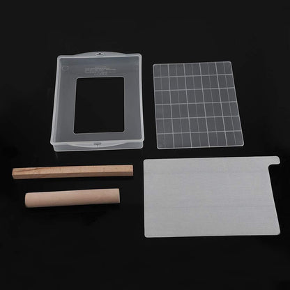 DIY Handmade Nougat Tools Tray Set - Silicone Nonstick Making Mat, Wooden Rolling Pin Baking Tools