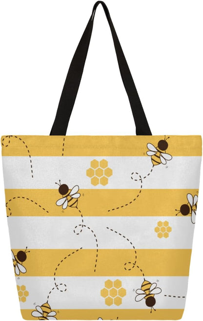 FengQuGou Canvas Tote Bag Large Women Casual Shoulder Bag Handbag Reusable Storage Shoulder Bag